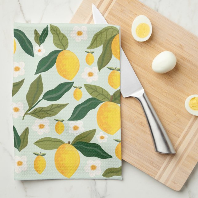 Citrus Lemon Flowers Greenery  Kitchen Towel (Creator Uploaded)