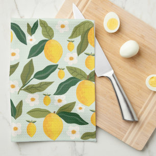 Citrus Lemon Flowers Greenery Kitchen Towel