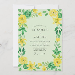 Citrus Lemon Foliage Eucalyptus Wedding Invitation