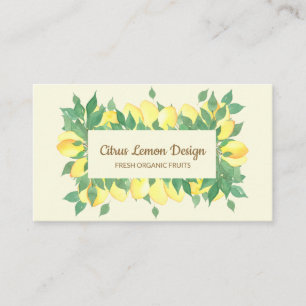Citrus Lemon Fresh Fruit beige vanilla cream Business Card