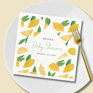 Citrus Lemon Fruit baby shower Napkins