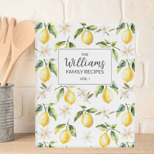 Citrus Lemon Fruit Botanical Pattern Family Recipe Mini Binder