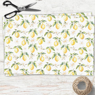 Citrus Lemon Fruit Floral Botanical Pattern Tissue Paper