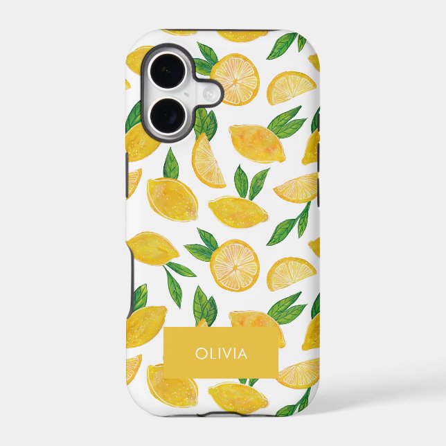 Citrus lemon fruit pattern iphone case (Back)