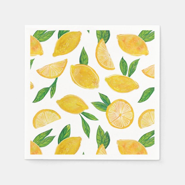 Citrus Lemon Fruit pattern Napkins (Front)