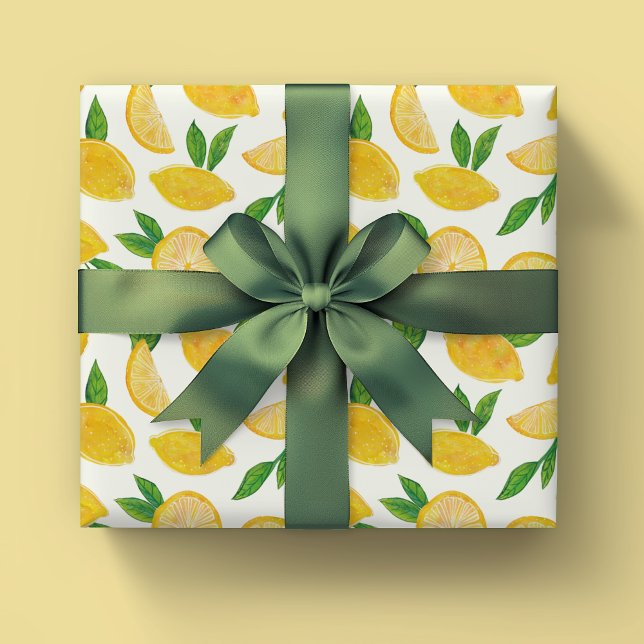 Citrus Lemon Fruit pattern Wrapping Paper (Citrus lemon wrapping paper for birthday, house warming and baby shower. Suit all occasions.)