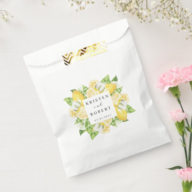 Citrus Lemon Garden Floral Wedding Favor Bag (Sealed)