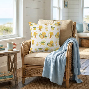 Citrus Lemon Gelato Pattern Throw Pillow