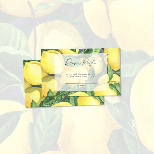 Citrus lemon _ gender neutral diaper raffle enclosure card