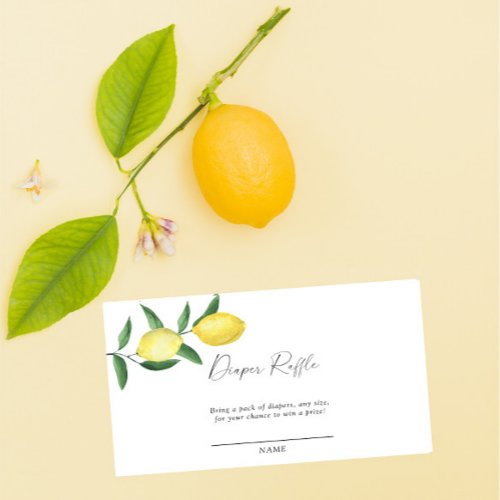 Citrus lemon _ gender neutral diaper raffle enclosure card