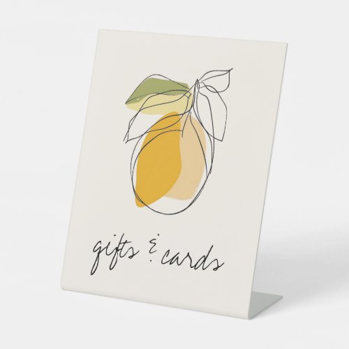 Citrus Lemon Gifts Cards Table Bridal Shower Pedestal Sign