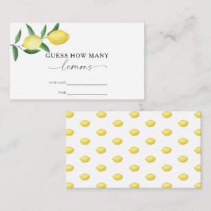Citrus lemon - Guess how many lemons Enclosure Card