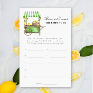 Citrus lemon - How old was the bride to be game