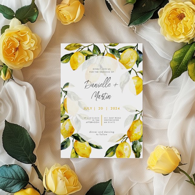 Citrus Lemon Italy Wedding Invitation  (Creator Uploaded)