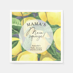 Citrus Lemon - Mama's main squeeze baby shower Napkins