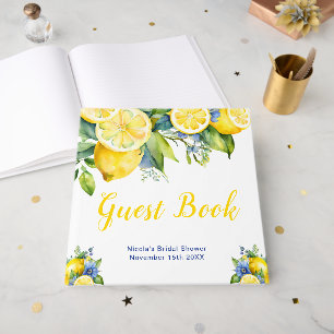 Citrus Lemon Mediterranean Bridal Shower Guest Book