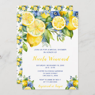Citrus Lemon Mediterranean Bridal Shower Invitation