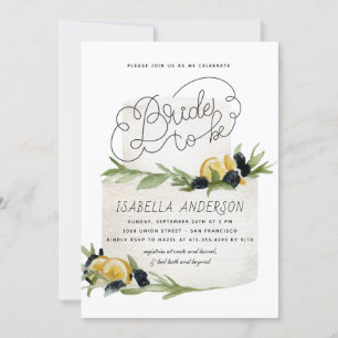 Citrus Lemon Mediterranean Cake Bridal Shower Invitation