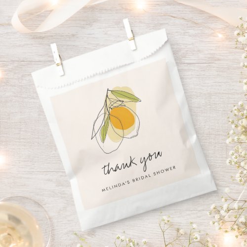 Citrus Lemon Modern Minimalist Bridal Shower Favor Bag