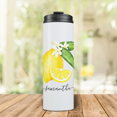 Citrus Lemon Monogram Thermal Tumbler