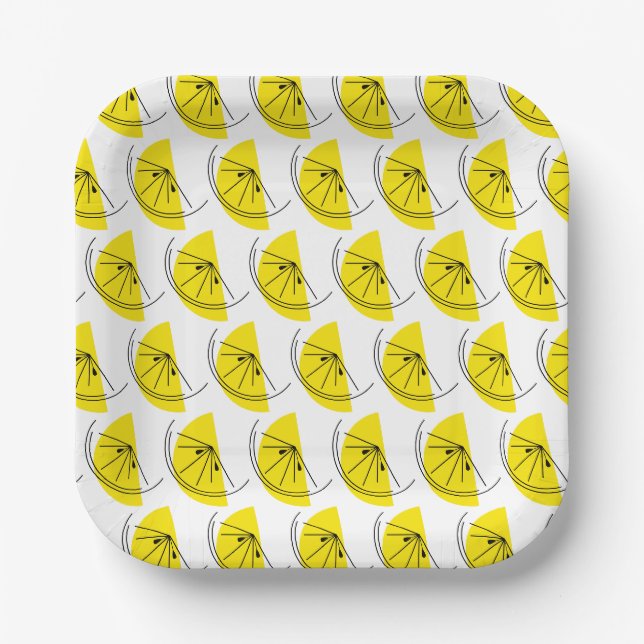 Citrus Lemon Multi Paper Plates (Front)