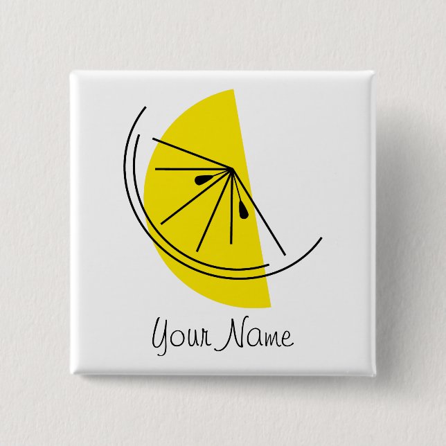 Citrus Lemon Name button (Front)