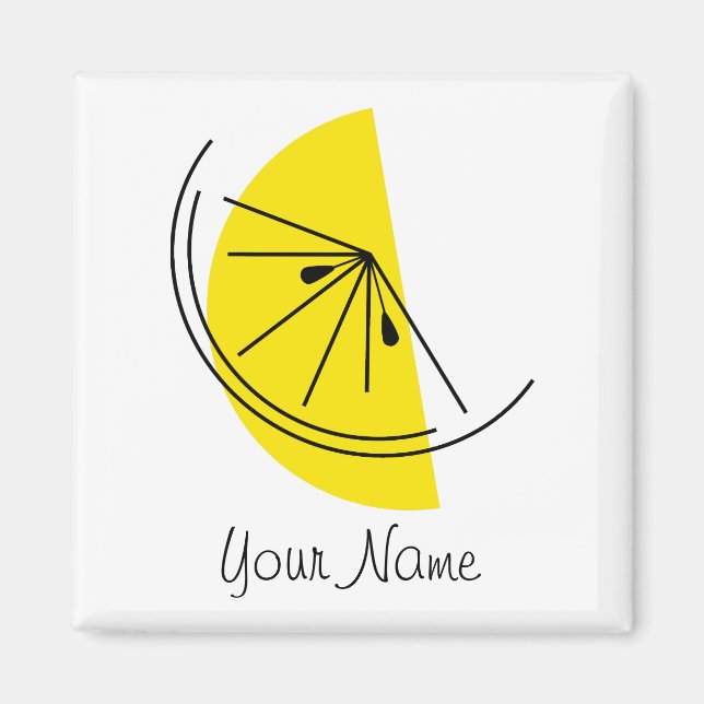 Citrus Lemon Name magnet square (Front)