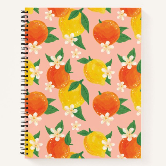 Citrus Lemon Orange Large Notebook (Front)