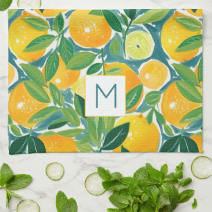 Citrus Lemon Orange Lime INITIAL Artisan Colorful Kitchen Towel