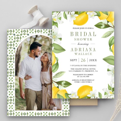 Citrus Lemon Orchard Photo Bridal Shower Invitation