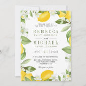 Citrus Lemon Orchard Photo Collage QR Code Wedding Invitation | Zazzle