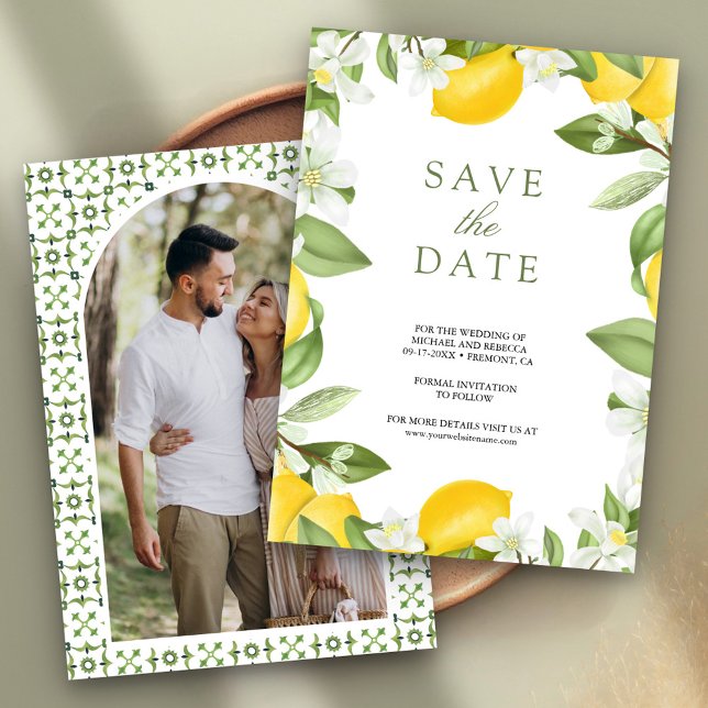 Citrus Lemon Orchard Photo Wedding Save The Date (Creator Uploaded)