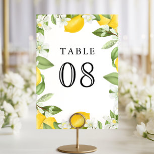 Citrus Lemon Orchard Wedding Table Number