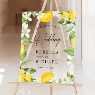 Citrus Lemon Orchard Wedding Welcome Acrylic Sign