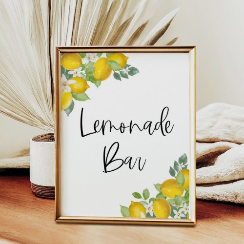 Citrus Lemon Party Lemonade Bar Sign