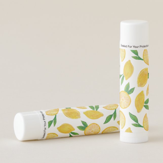 Citrus Lemon pattern Lip Balm (Front)