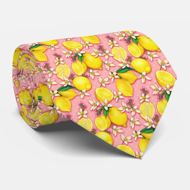  Citrus Lemon Pattern Neck Tie (Rolled)