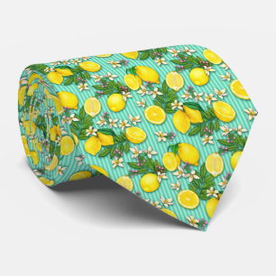  Citrus Lemon Pattern Neck Tie