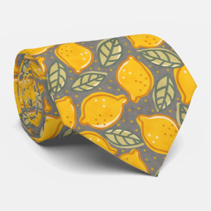 Citrus Lemon Pattern Neck Tie