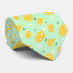 Citrus Lemon Pattern Neck Tie