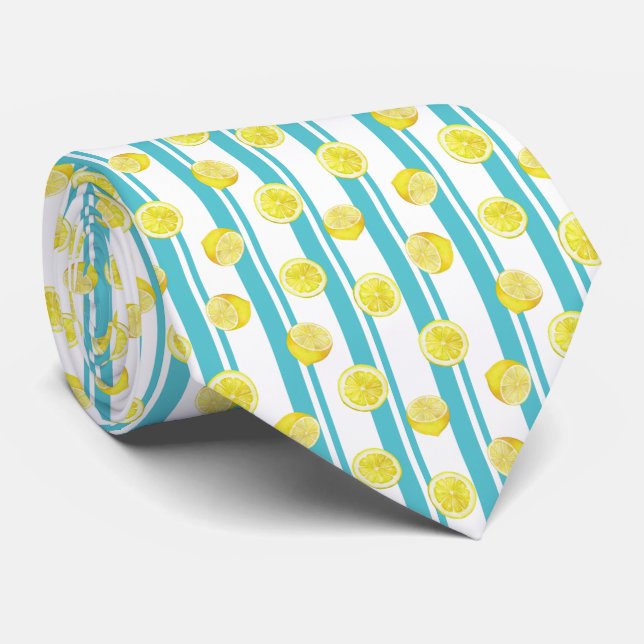 Citrus Lemon Pattern Neck Tie (Rolled)
