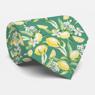 Citrus Lemon Pattern Neck Tie