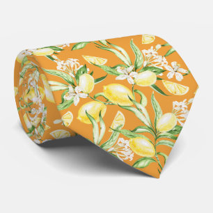 Citrus Lemon Pattern Neck Tie