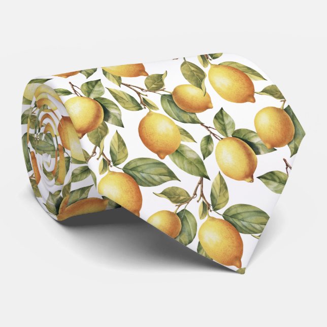 Citrus Lemon pattern Neck Tie (Rolled)