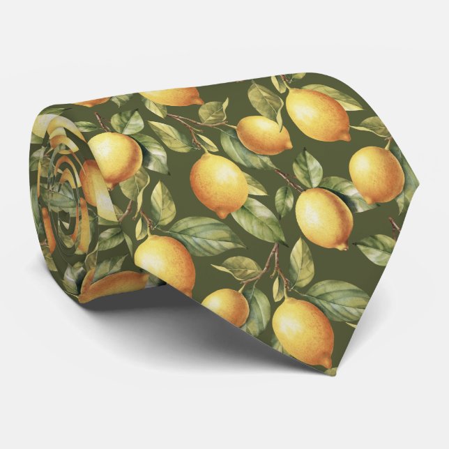 Citrus Lemon pattern Neck Tie (Rolled)