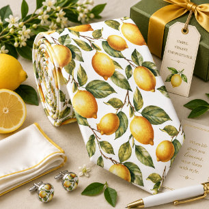Citrus Lemon pattern Neck Tie