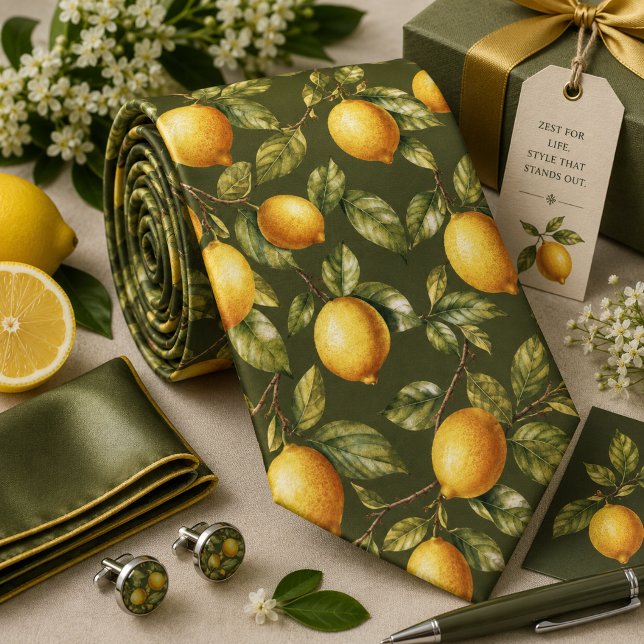 Citrus Lemon pattern Neck Tie (Creator Uploaded)