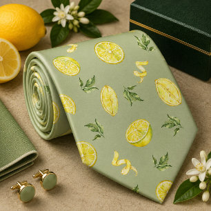 Citrus Lemon pattern Neck Tie