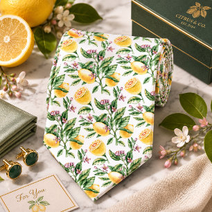 Citrus Lemon pattern Neck Tie