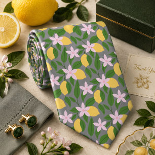 Citrus Lemon pattern Neck Tie